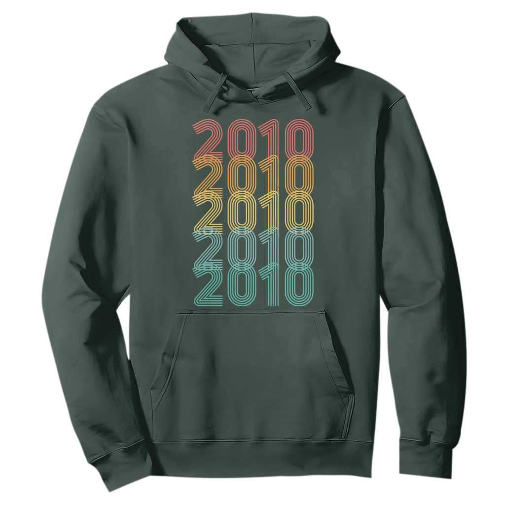 16th Birthday Hoodie Vintage 2010 Retro 16 Years Old Birthday TS11 Dark Forest Green Print Your Wear
