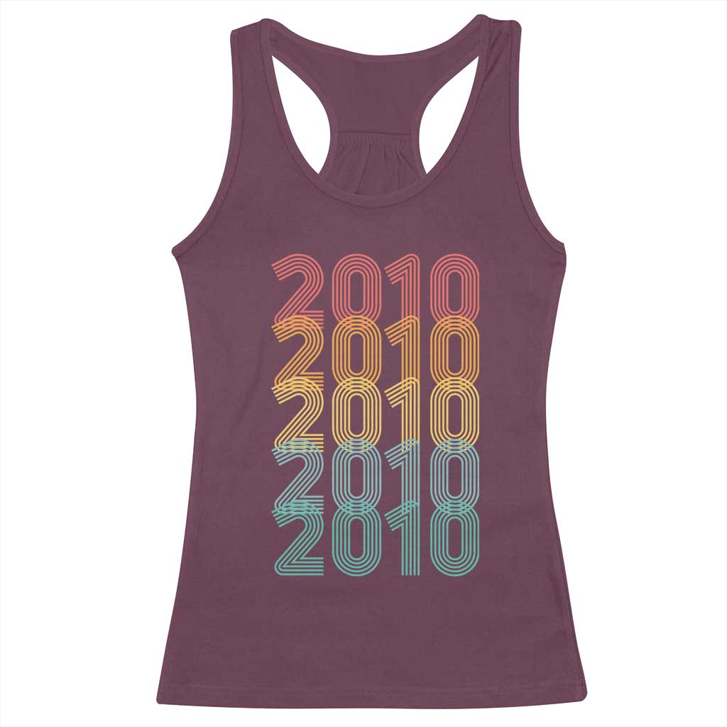 16th Birthday Racerback Tank Top Vintage 2010 Retro 16 Years Old Birthday TS11 Maroon Print Your Wear