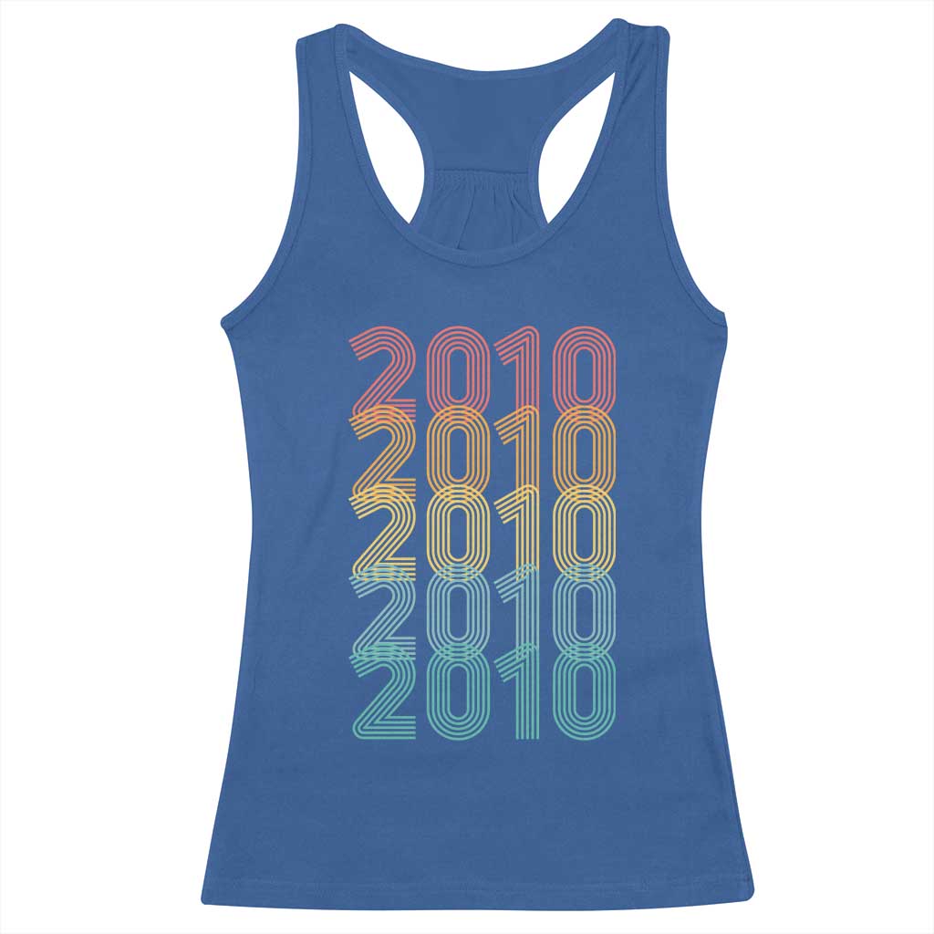 16th Birthday Racerback Tank Top Vintage 2010 Retro 16 Years Old Birthday TS11 Royal Blue Print Your Wear