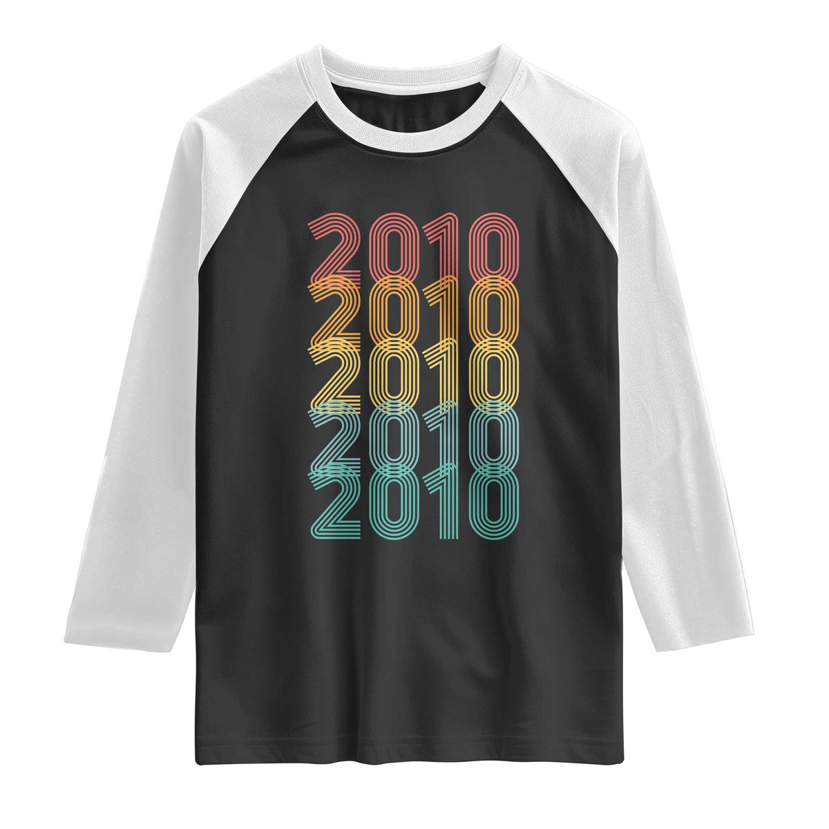16th Birthday Raglan Shirt Vintage 2010 Retro 16 Years Old Birthday TS11 Black White Print Your Wear