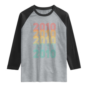 16th Birthday Raglan Shirt Vintage 2010 Retro 16 Years Old Birthday TS11 Heather Gray Black Print Your Wear