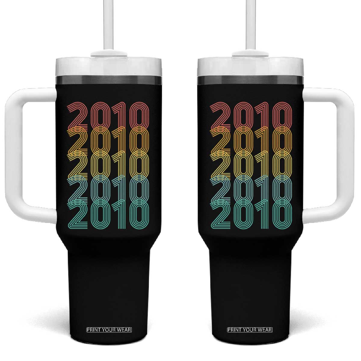 16th Birthday Tumbler With Handle Vintage 2010 Retro 16 Years Old Birthday TS11 One Size: 40 oz Black Print Your Wear