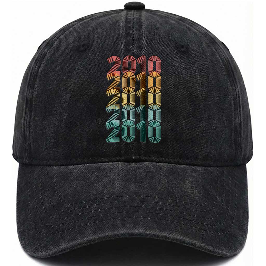16th Birthday Washed Cotton Baseball Cap Vintage 2010 Retro 16 Years Old Birthday TS11 Print Your Wear