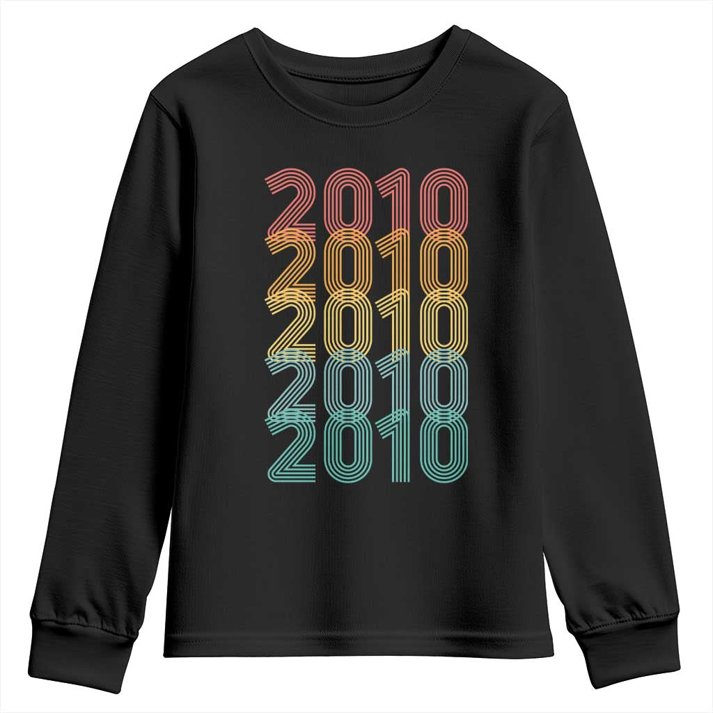 16th Birthday Youth Sweatshirt Vintage 2010 Retro 16 Years Old Birthday TS11 Black Print Your Wear