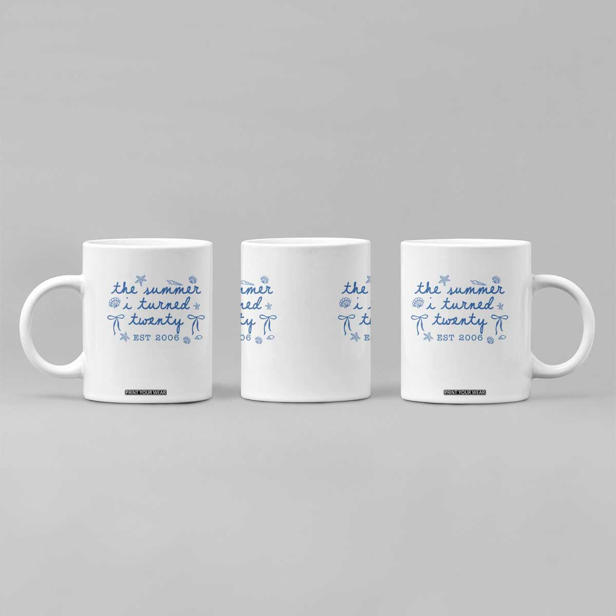 The Summer I Turned Thirty Funny 30th Birthday Est 1996 Coffee Mug Summer Coastal Birthday Seashell Bow TS11 Print Your Wear