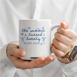The Summer I Turned Thirty Funny 30th Birthday Est 1996 Coffee Mug Summer Coastal Birthday Seashell Bow TS11 Print Your Wear