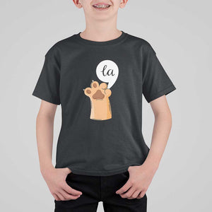 Funny Harris Supporter T Shirt For Kid Comma La Cat Hand Paw Kamala Punctuation TS11 Black Print Your Wear