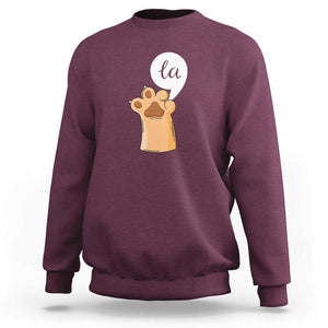 Funny Harris Supporter Sweatshirt Comma La Cat Hand Paw Kamala Punctuation TS11 Maroon Print Your Wear