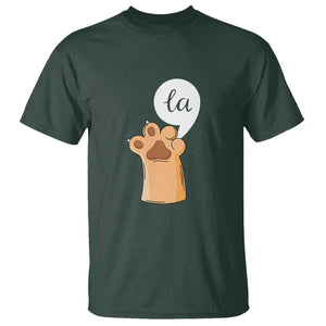 Funny Harris Supporter T Shirt Comma La Cat Hand Paw Kamala Punctuation TS11 Dark Forest Green Print Your Wear