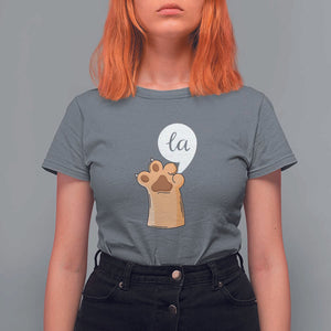 Funny Harris Supporter T Shirt For Women Comma La Cat Hand Paw Kamala Punctuation TS11 Charcoal Print Your Wear