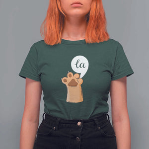 Funny Harris Supporter T Shirt For Women Comma La Cat Hand Paw Kamala Punctuation TS11 Dark Forest Green Print Your Wear