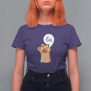 Funny Harris Supporter T Shirt For Women Comma La Cat Hand Paw Kamala Punctuation TS11 Purple Print Your Wear