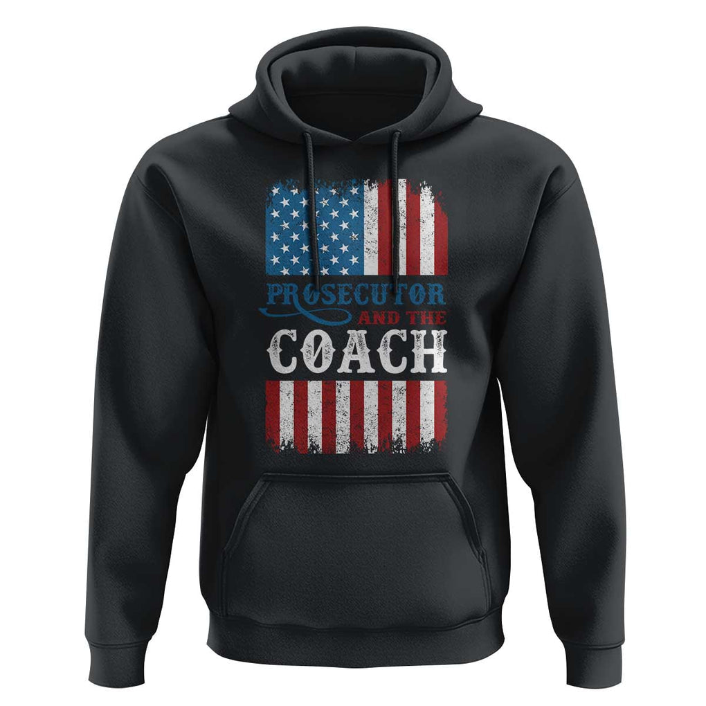 Harris Walz Hoodie Prosecutor And The Coach 2024 Vintage American Flag TS11 Black Print Your Wear