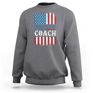 Harris Walz Sweatshirt Prosecutor And The Coach 2024 Vintage American Flag TS11 Charcoal Print Your Wear