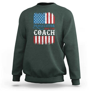 Harris Walz Sweatshirt Prosecutor And The Coach 2024 Vintage American Flag TS11 Dark Forest Green Print Your Wear