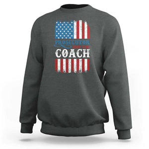 Harris Walz Sweatshirt Prosecutor And The Coach 2024 Vintage American Flag TS11 Dark Heather Print Your Wear