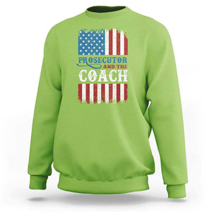 Harris Walz Sweatshirt Prosecutor And The Coach 2024 Vintage American Flag TS11 Lime Print Your Wear