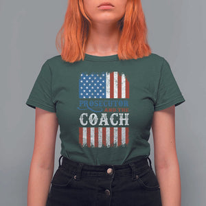 Harris Walz T Shirt For Women Prosecutor And The Coach 2024 Vintage American Flag TS11 Dark Forest Green Print Your Wear