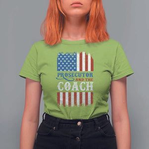 Harris Walz T Shirt For Women Prosecutor And The Coach 2024 Vintage American Flag TS11 Lime Print Your Wear