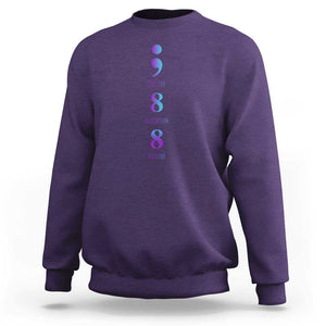 Suicide Prevention Awareness Sweatshirt 988 Suicide Prevention Hotline 988 Purple Teal Semicolon TS11 Purple Print Your Wear