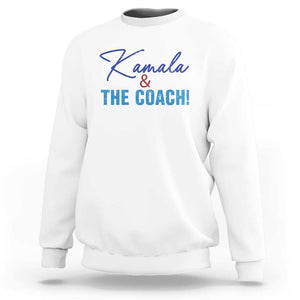 Harris Walz 2024 Sweatshirt Kamala And The Coach US Presidential Election TS11 White Print Your Wear