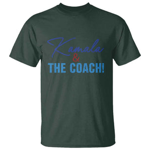 Harris Walz 2024 T Shirt Kamala And The Coach US Presidential Election TS11 Dark Forest Green Print Your Wear