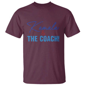 Harris Walz 2024 T Shirt Kamala And The Coach US Presidential Election TS11 Maroon Print Your Wear