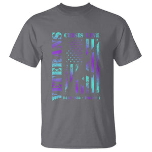 Suicide Prevention Awareness T Shirt Veterans Crisis Line Dial 988 Press 1 American Flag Gun TS11 Charcoal Print Your Wear