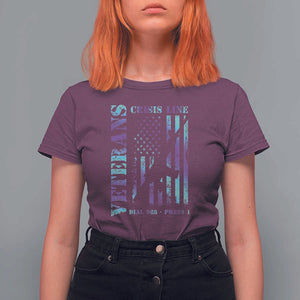 Suicide Prevention Awareness T Shirt For Women Veterans Crisis Line Dial 988 Press 1 American Flag Gun TS11 Maroon Print Your Wear