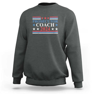 Harris Walz Sweatshirt Prosecutor Coach 2024 Presidential Election TS11 Dark Heather Print Your Wear