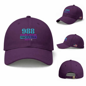 Suicide Prevention Awareness Baseball Cap 988 Veteran Suicide Prevention Press 1 TS11 Baseball Cap Universal Fit Purple Print Your Wear