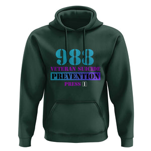 Suicide Prevention Awareness Hoodie 988 Veteran Suicide Prevention Press 1 TS11 Dark Forest Green Print Your Wear