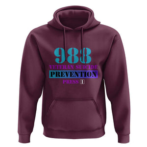 Suicide Prevention Awareness Hoodie 988 Veteran Suicide Prevention Press 1 TS11 Maroon Print Your Wear