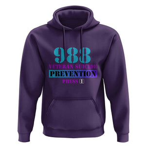 Suicide Prevention Awareness Hoodie 988 Veteran Suicide Prevention Press 1 TS11 Purple Print Your Wear