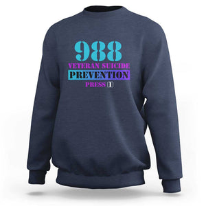 Suicide Prevention Awareness Sweatshirt 988 Veteran Suicide Prevention Press 1 TS11 Navy Print Your Wear