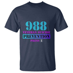 Suicide Prevention Awareness T Shirt 988 Veteran Suicide Prevention Press 1 TS11 Navy Print Your Wear