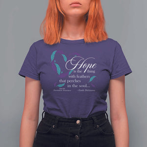 Suicide Prevention Awareness T Shirt For Women Hope Is The Thing With Feathers That Perches In The Soul Heart TS11 Purple Print Your Wear