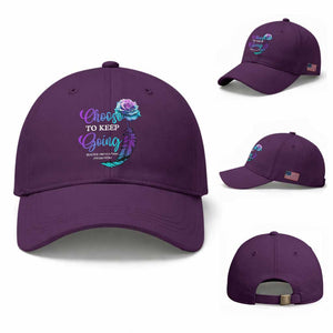 Suicide Prevention Awareness Baseball Cap Choose To Keep Going Semicolon Rose Feather TS11 Baseball Cap Universal Fit Purple Print Your Wear