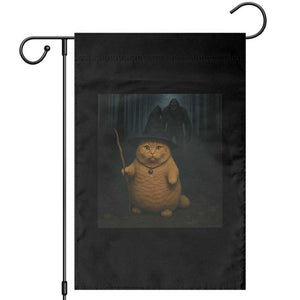 Funny Halloween Witch Cat Selfie With Bigfoot Sasquatch Garden Flag