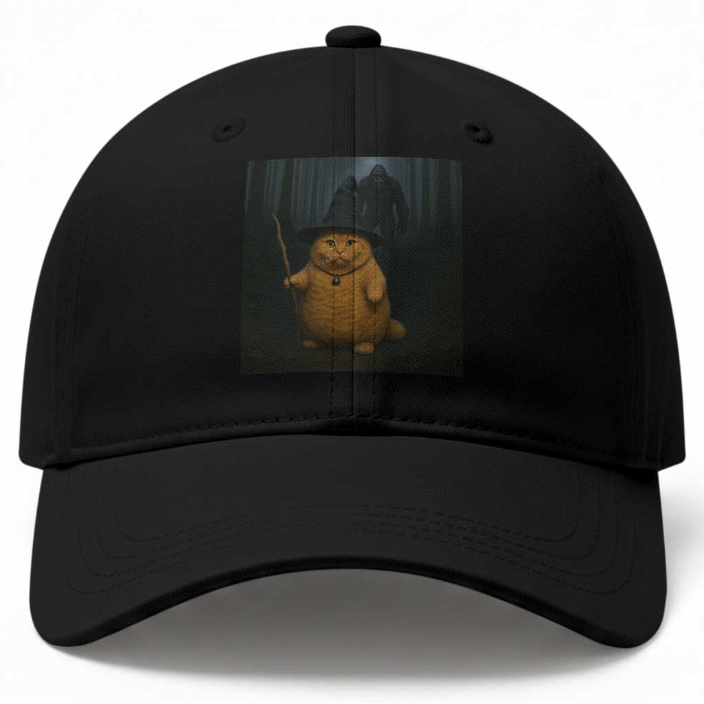 Funny Halloween Witch Cat Selfie With Bigfoot Sasquatch Baseball Cap