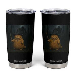 Funny Halloween Witch Cat Selfie With Bigfoot Sasquatch Tumbler Cup