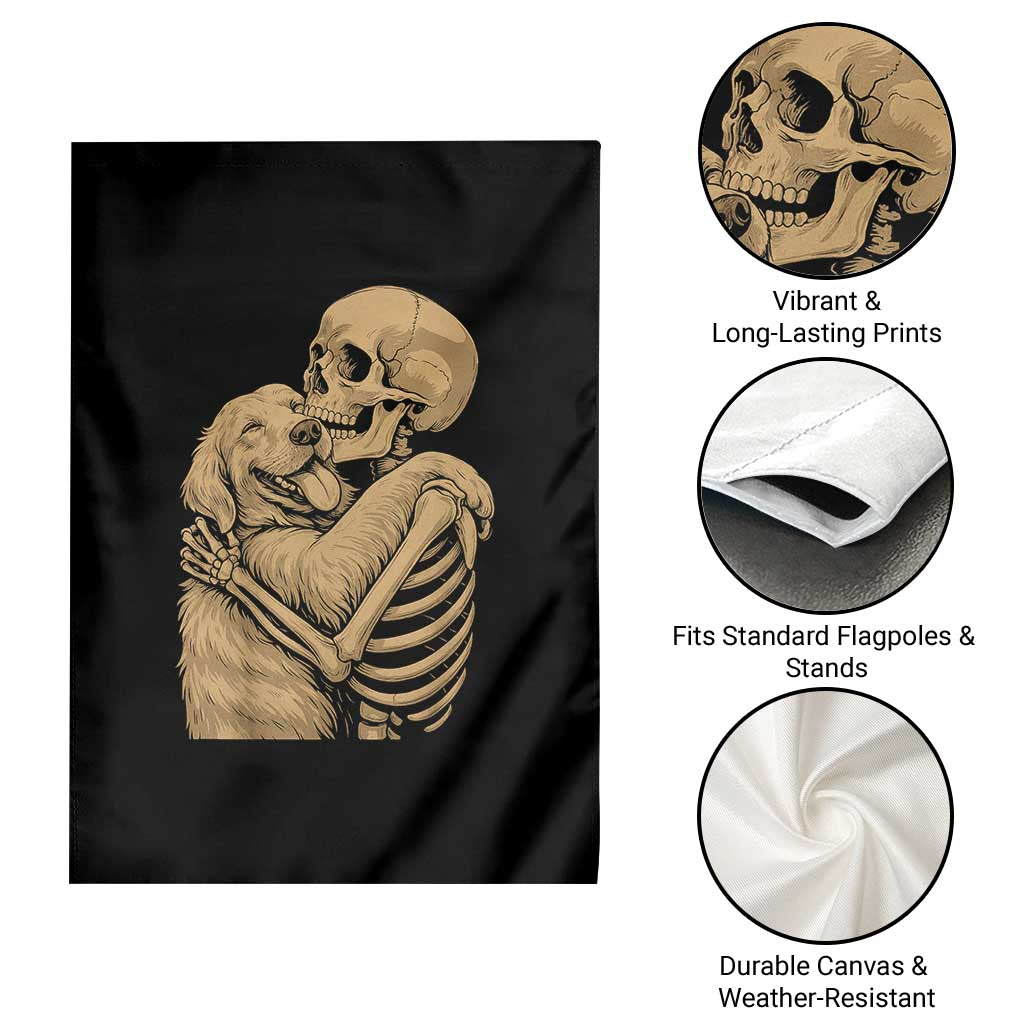 Skeleton Hugging Dog Halloween Dog Lover Garden Flag TS11 Print Your Wear