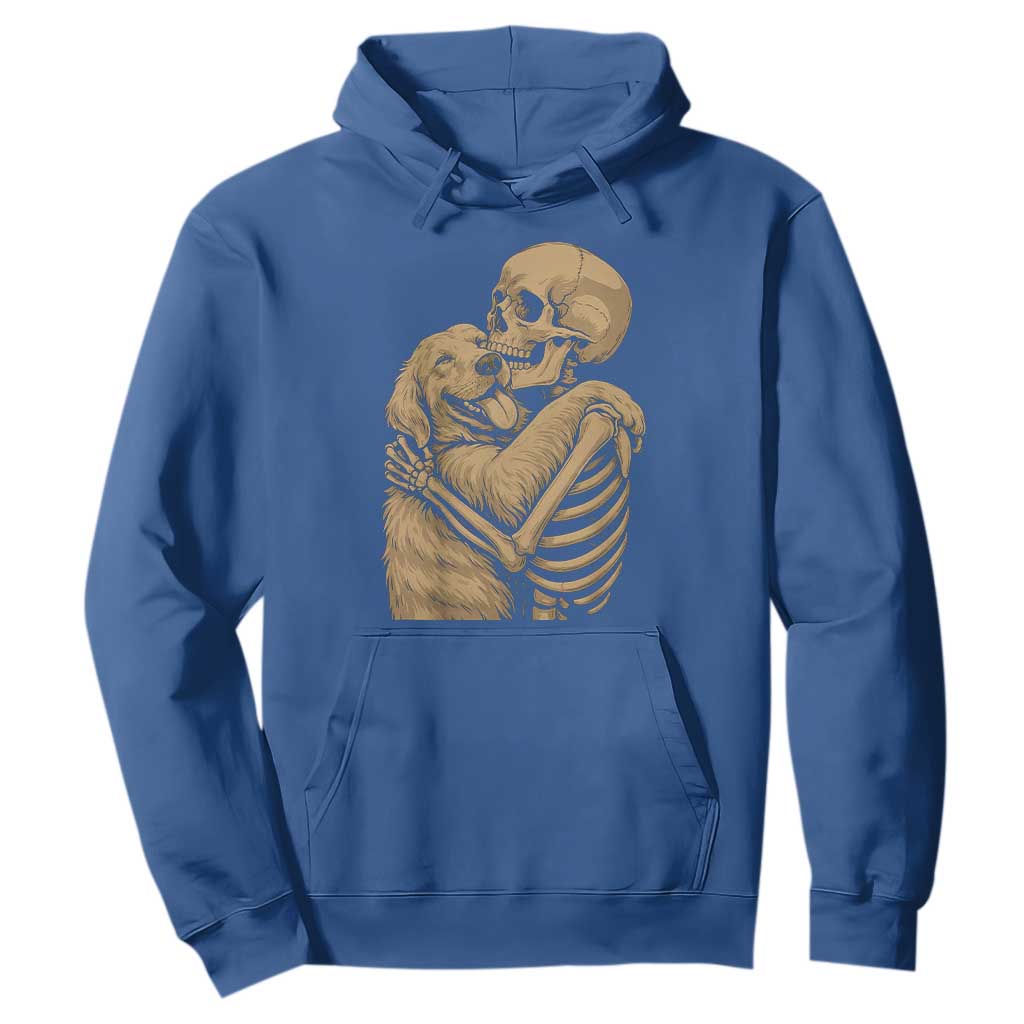 Skeleton Hugging Dog Halloween Dog Lover Hoodie TS11 Royal Blue Print Your Wear