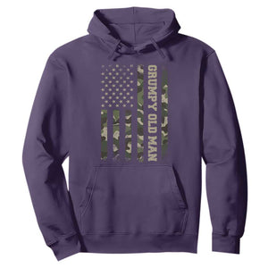 Funny Grumpy Old Man Hoodie Vintage Camo American Flag Fathers Day TS11 Purple Print Your Wear