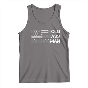 Funny Bold Badass Superhuman Tank Top Vintage American Flag Fathers Day TS11 Deep Heather Print Your Wear