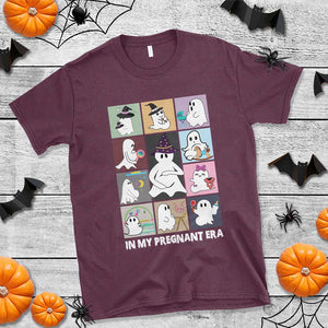 Halloween Pregnancy Reveal T Shirt In My Pregnant Era Maternity Ghost TS11 Maroon Print Your Wear