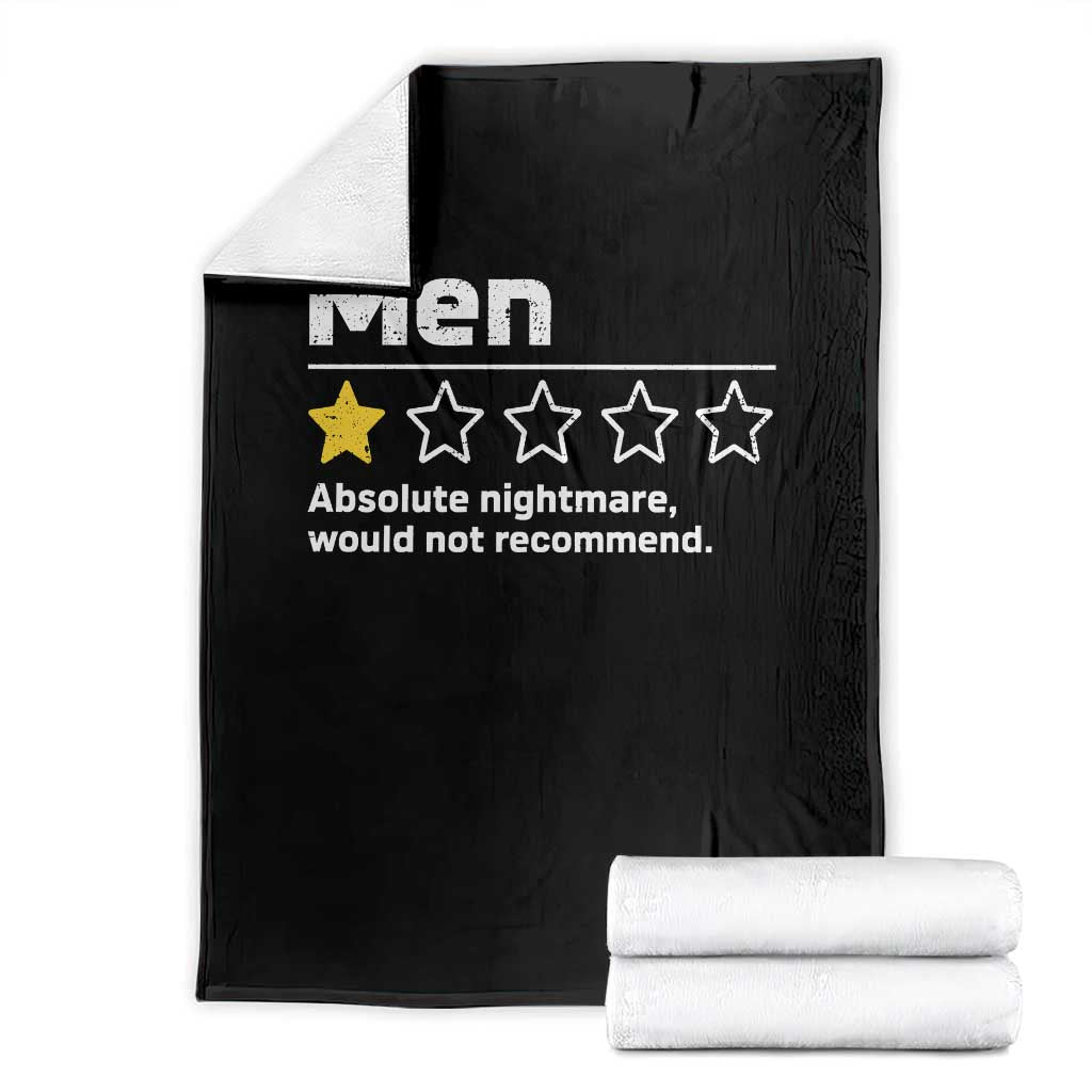 Men 1 Star Absolute Nightmare Would Not Recommend Throw Blanket Funny Bold Text
