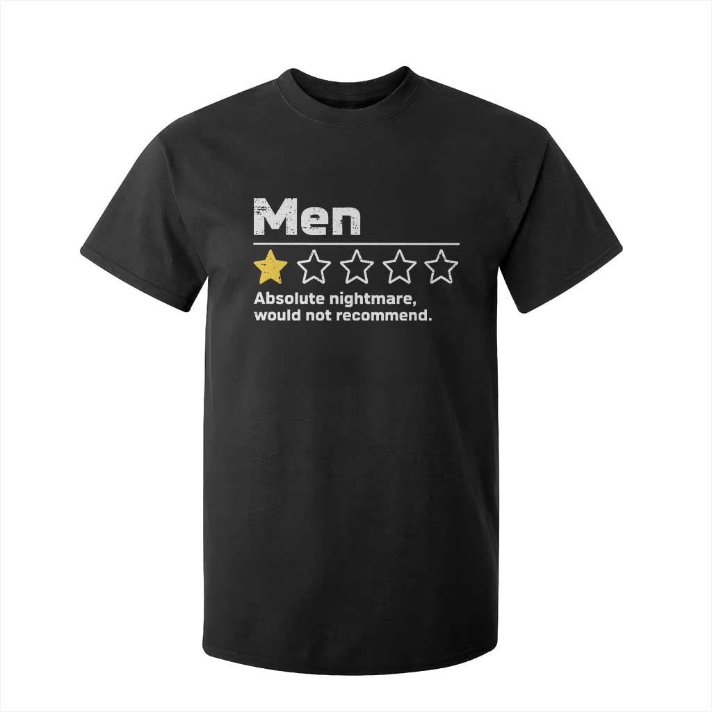 Men 1 Star Absolute Nightmare Would Not Recommend T Shirt For Kid Funny Bold Text