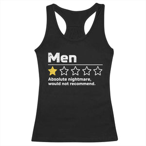 Men 1 Star Absolute Nightmare Would Not Recommend Racerback Tank Top Funny Bold Text