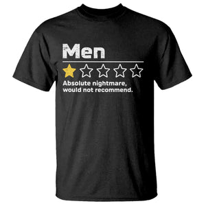 Men 1 Star Absolute Nightmare Would Not Recommend T Shirt Funny Bold Text